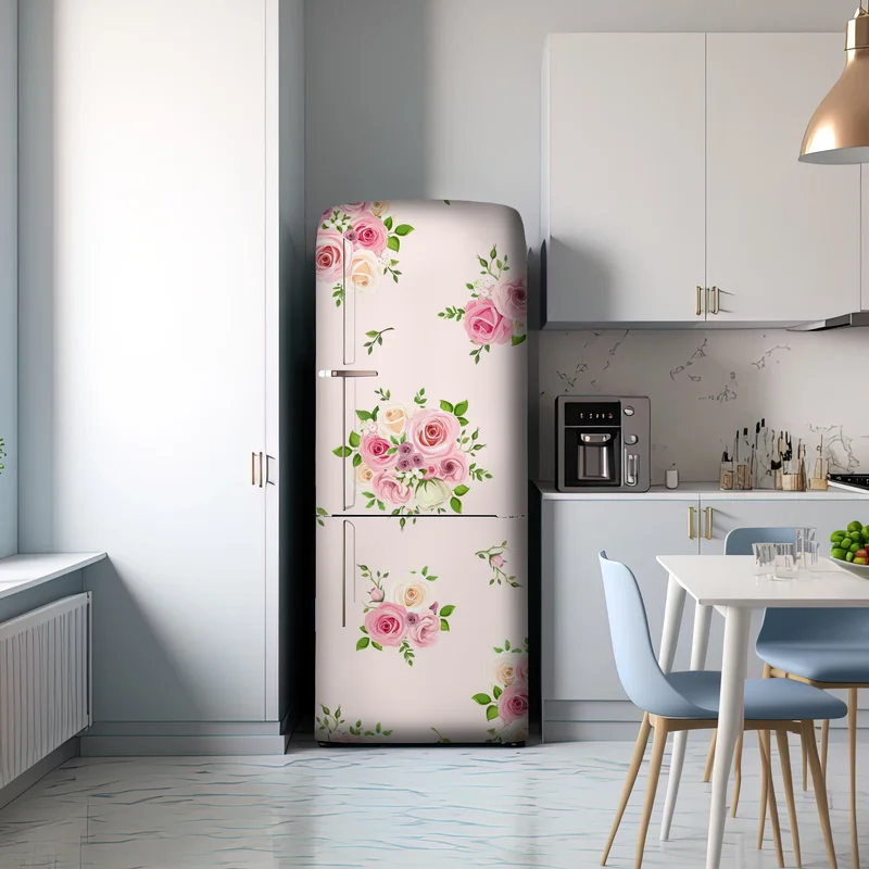 Kühlschrankaufkleber zartes rosenmuster in pastellrosa