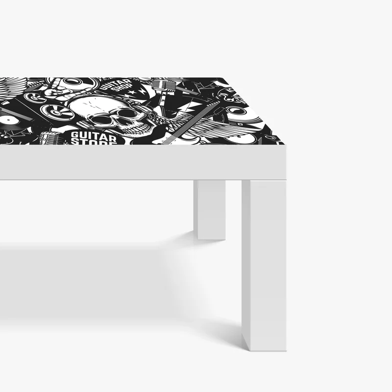 Tischaufkleber und Schreibtischaufkleber rock-collage mit schädel und gitarre