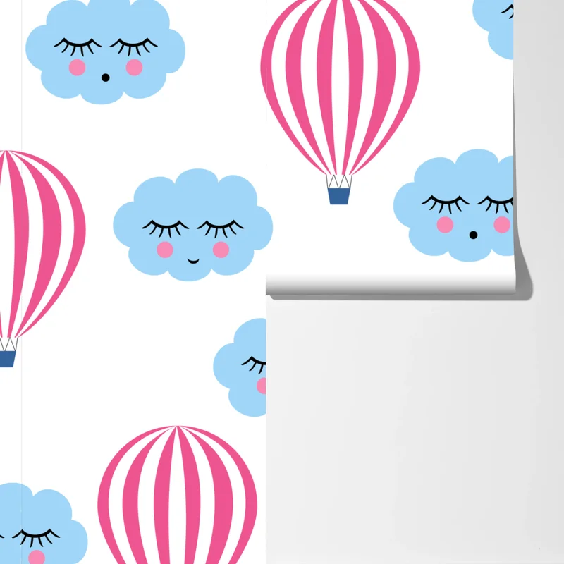 Fototapete pastellwolken und luftballons muster Fototapete pastellwolken und luftballons muster