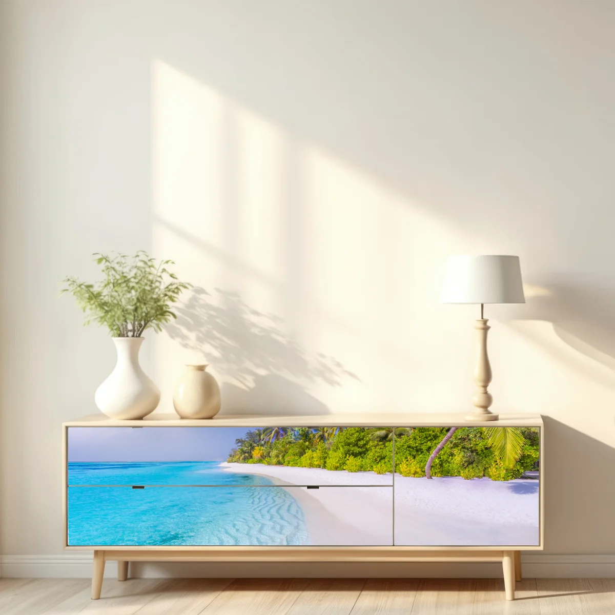 Repositionierbarer Aufkleber tropischer türkisstrand Repositionierbarer Aufkleber tropischer türkisstrand