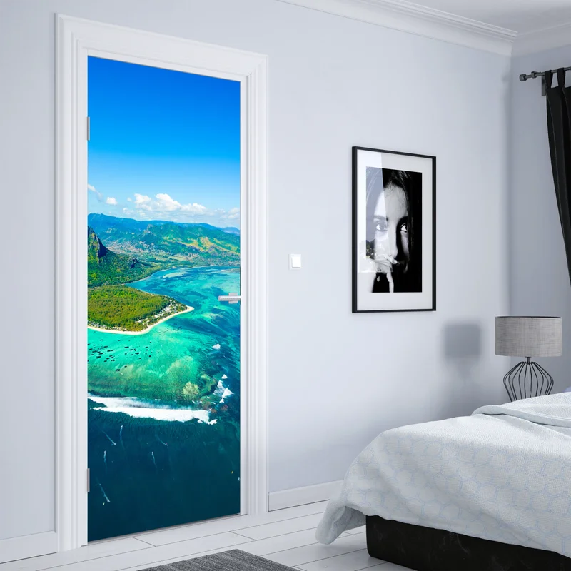 Türaufkleber Le Morne panorama der türkislagune