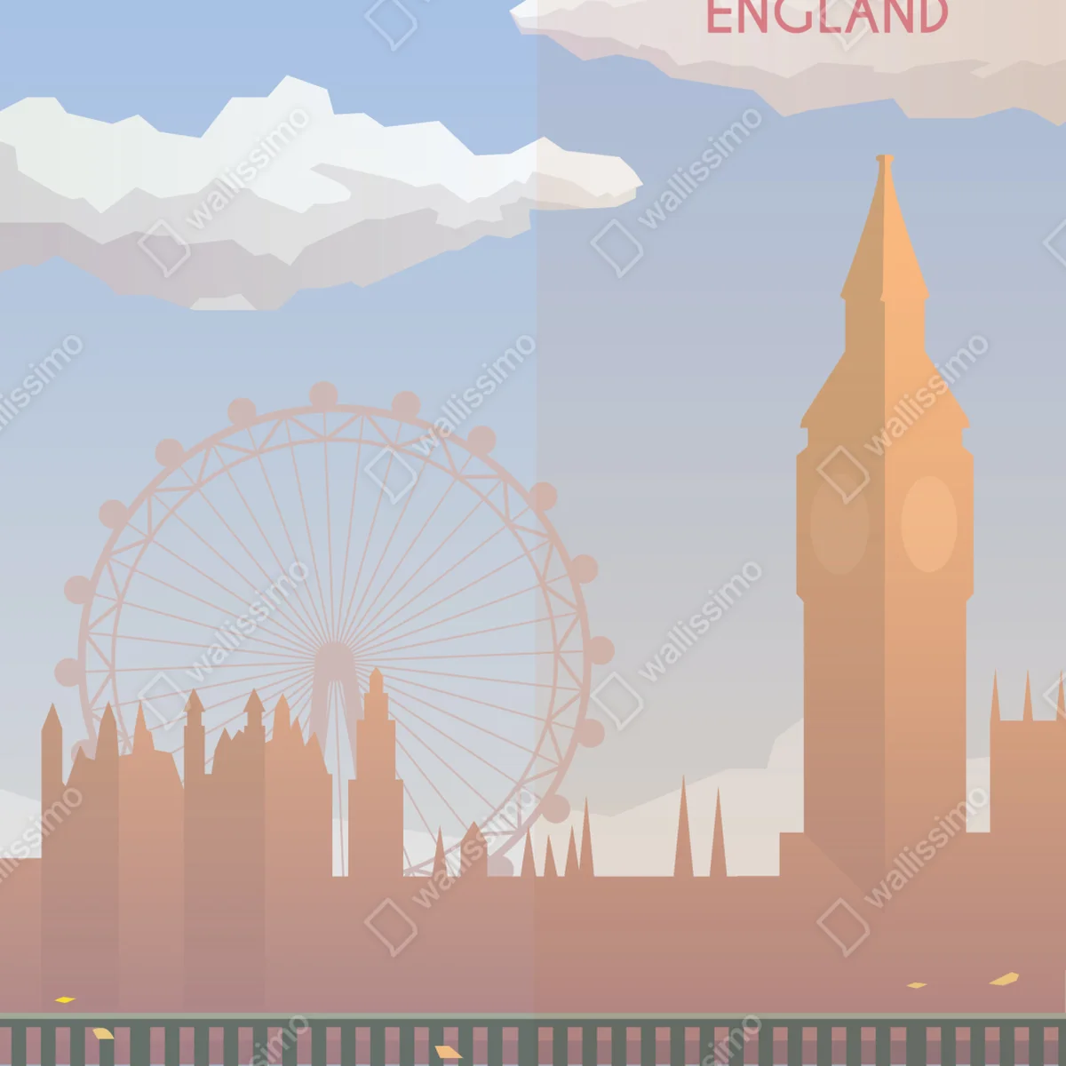 Poster London skyline in pastellfarben Poster London skyline in pastellfarben