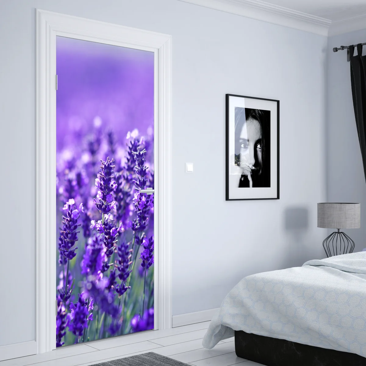 Türaufkleber lavendelfeld nahaufnahme Türaufkleber lavendelfeld nahaufnahme