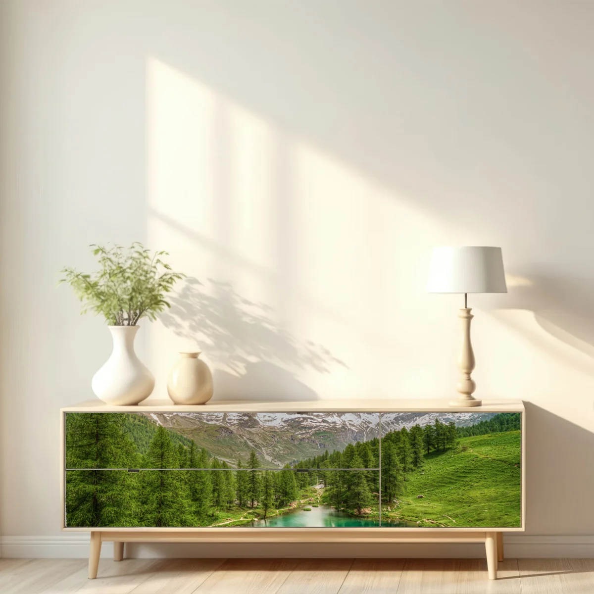 Repositionierbarer Aufkleber türkisfarbener alpensee bei Cervinia Repositionierbarer Aufkleber türkisfarbener alpensee bei Cervinia