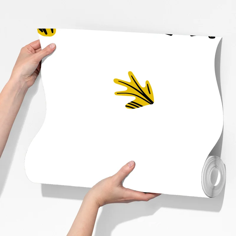 Fototapete verspieltes gelbes safari-tiermuster Fototapete verspieltes gelbes safari-tiermuster