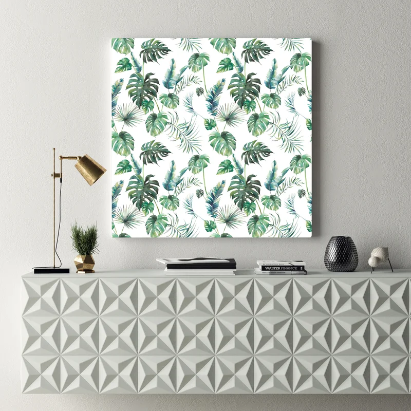 Leinwandbild aquarell tropische blätter muster • Leinwandbilder bei Wallnifity® Leinwandbild aquarell tropische blätter muster • Leinwandbilder bei Wallnifity®