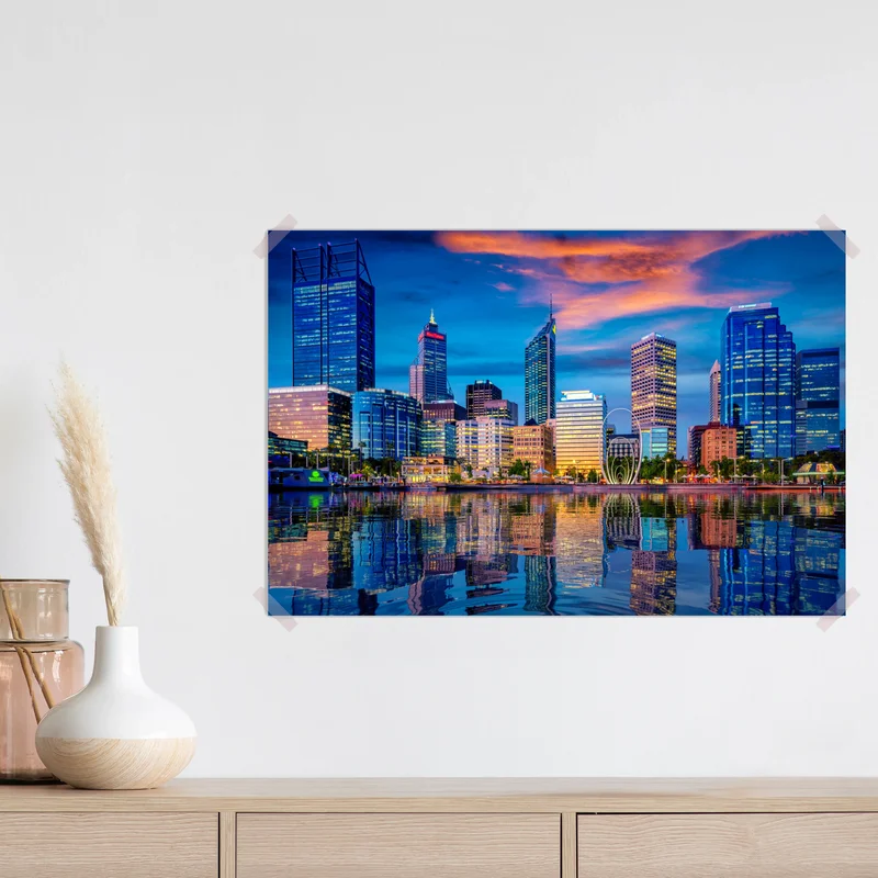 Poster Perth skyline bei sonnenuntergang Poster Perth skyline bei sonnenuntergang