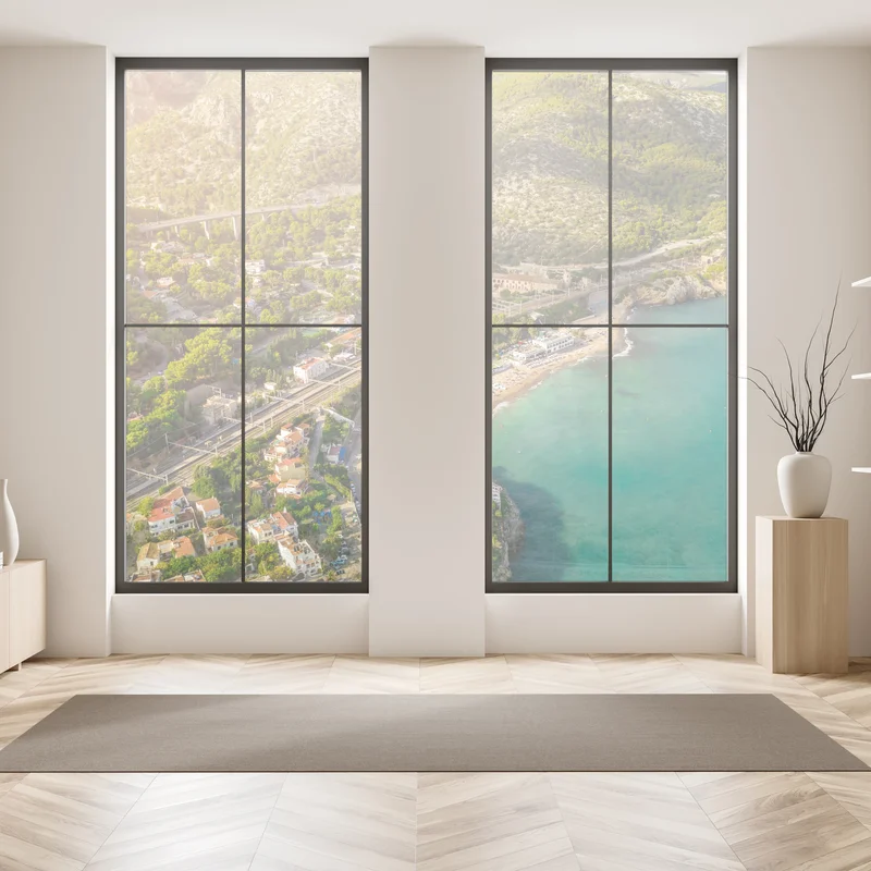 Fensteraufkleber türkise küstenlandschaft aus der vogelperspektive Fensteraufkleber türkise küstenlandschaft aus der vogelperspektive