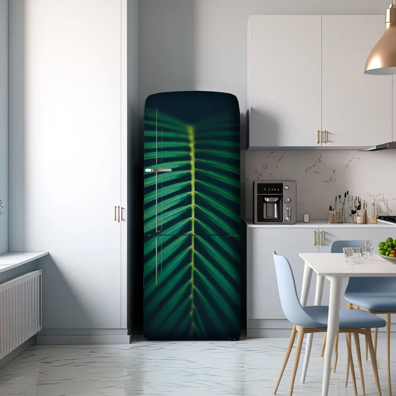 Kühlschrankaufkleber vertikales palmenblatt nahaufnahme Kühlschrankaufkleber vertikales palmenblatt nahaufnahme
