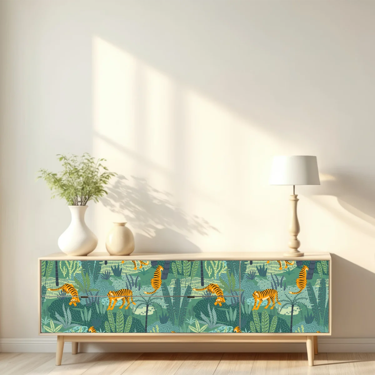 Repositionierbarer Aufkleber verspieltes dschungel-tiger-muster Repositionierbarer Aufkleber verspieltes dschungel-tiger-muster