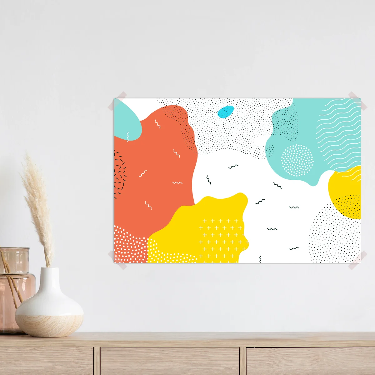 Poster verspielte abstrakte formen in lebendigen farben Poster verspielte abstrakte formen in lebendigen farben