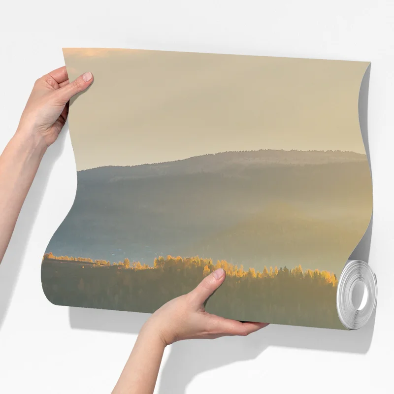 Fototapeta mglisty jesienny wschód słońca na wsi Fototapeta mglisty jesienny wschód słońca na wsi