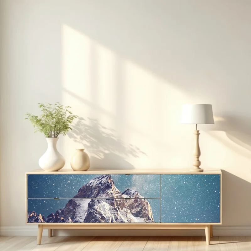 Repositionierbarer Aufkleber sternennacht über Ushba