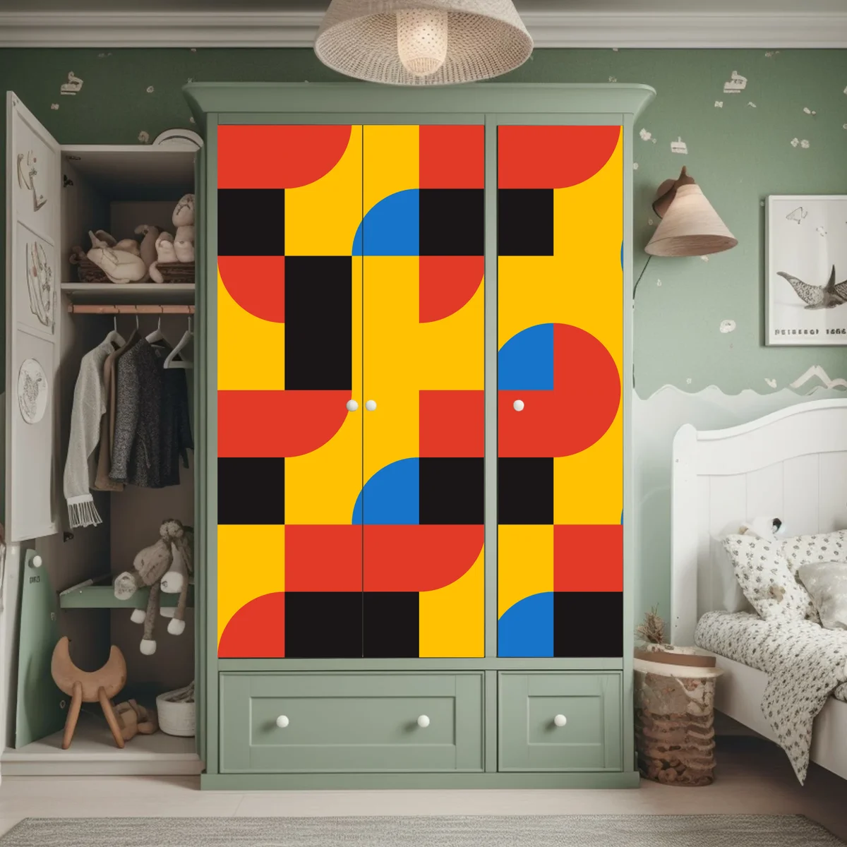 Schrankaufkleber kräftiges geometrisches muster für die wand Schrankaufkleber kräftiges geometrisches muster für die wand