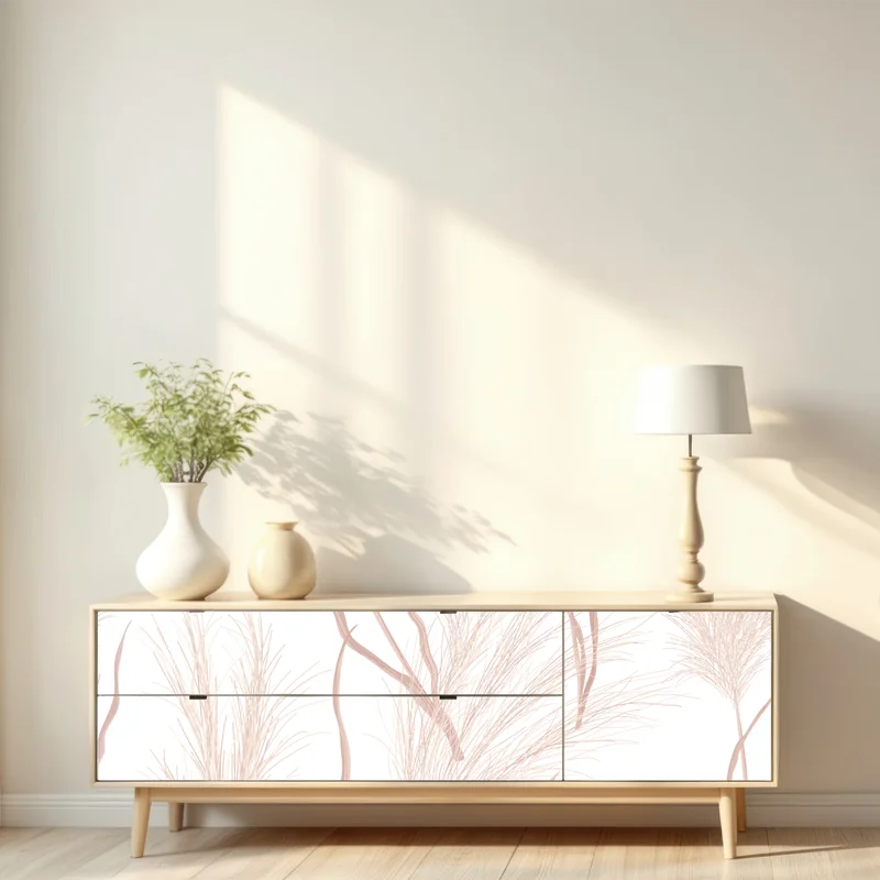 Repositionierbarer Aufkleber zartes pampasgras-motiv Repositionierbarer Aufkleber zartes pampasgras-motiv