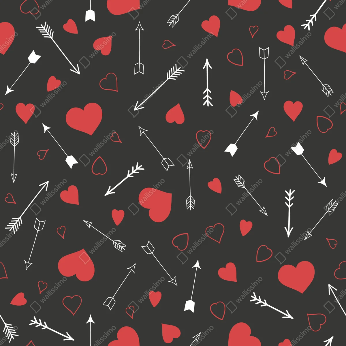 Schrankaufkleber muster aus roten herzen und pfeilen Schrankaufkleber muster aus roten herzen und pfeilen