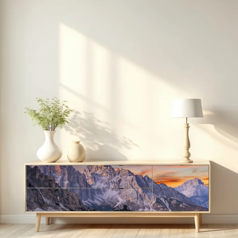 Repositionierbarer Aufkleber majestätischer herbstlicher sonnenuntergang in den bergen Repositionierbarer Aufkleber majestätischer herbstlicher sonnenuntergang in den bergen