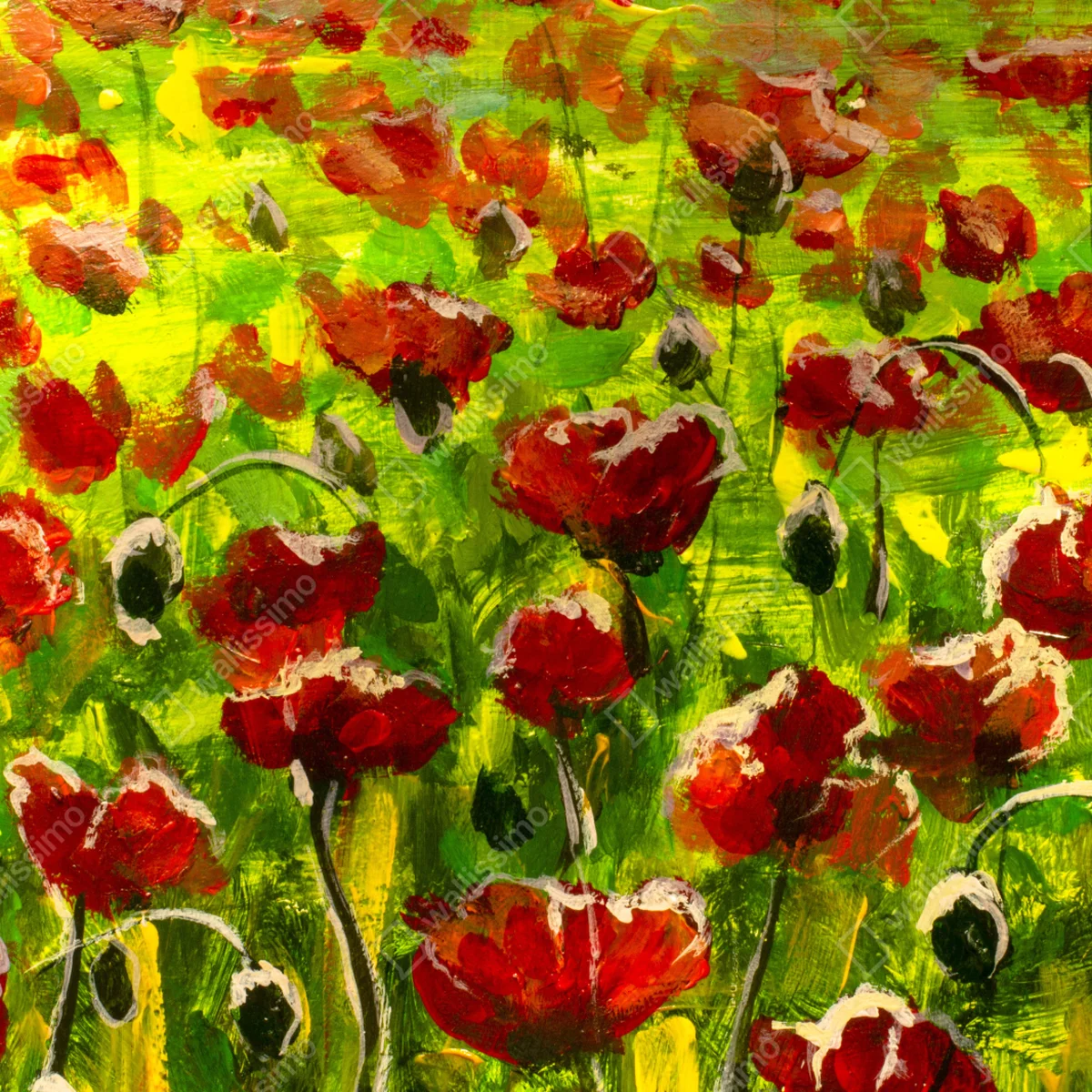 Türaufkleber feld roter mohnblumen Türaufkleber feld roter mohnblumen