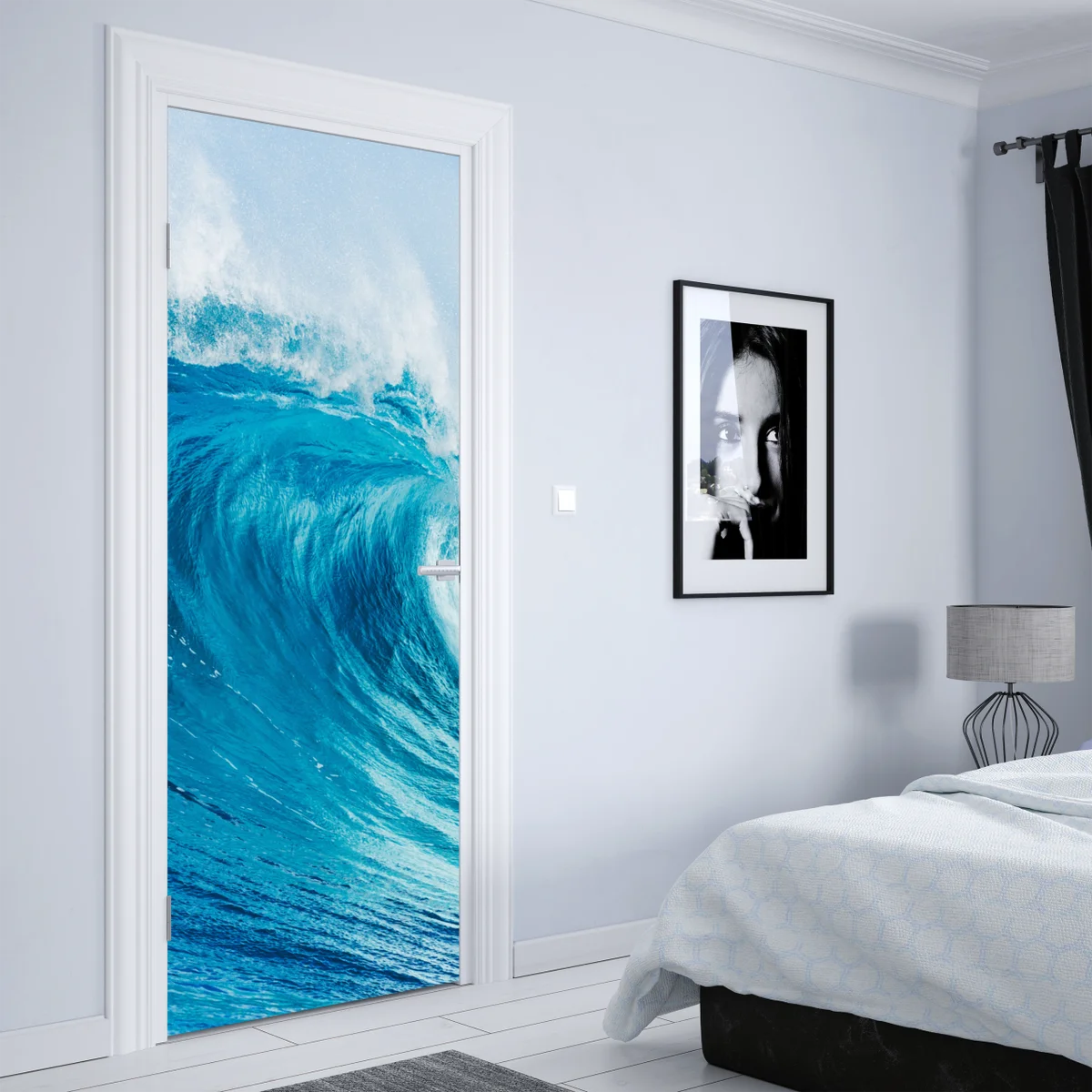 Türaufkleber majestätische blaue ozeanwelle Türaufkleber majestätische blaue ozeanwelle