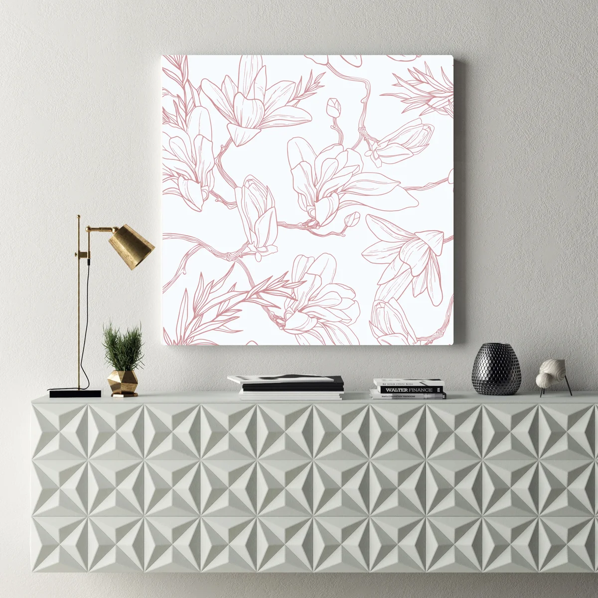 Leinwandbild zartes magnolienmuster in sanftem rosa Leinwandbild zartes magnolienmuster in sanftem rosa