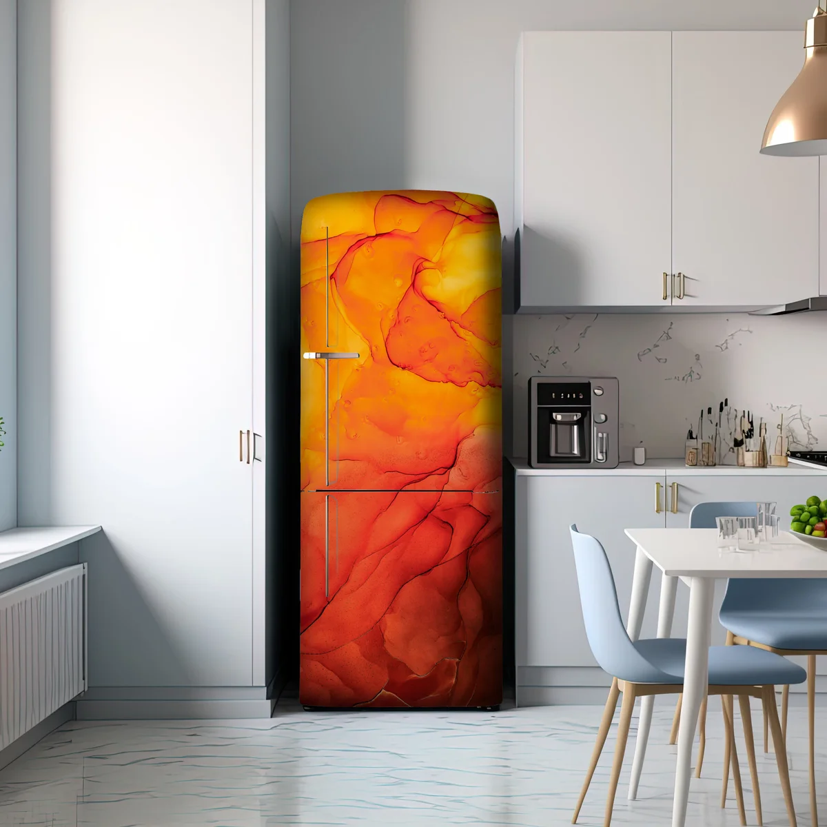 Kühlschrankaufkleber lebendige orange abstrakte alkoholkunst Kühlschrankaufkleber lebendige orange abstrakte alkoholkunst