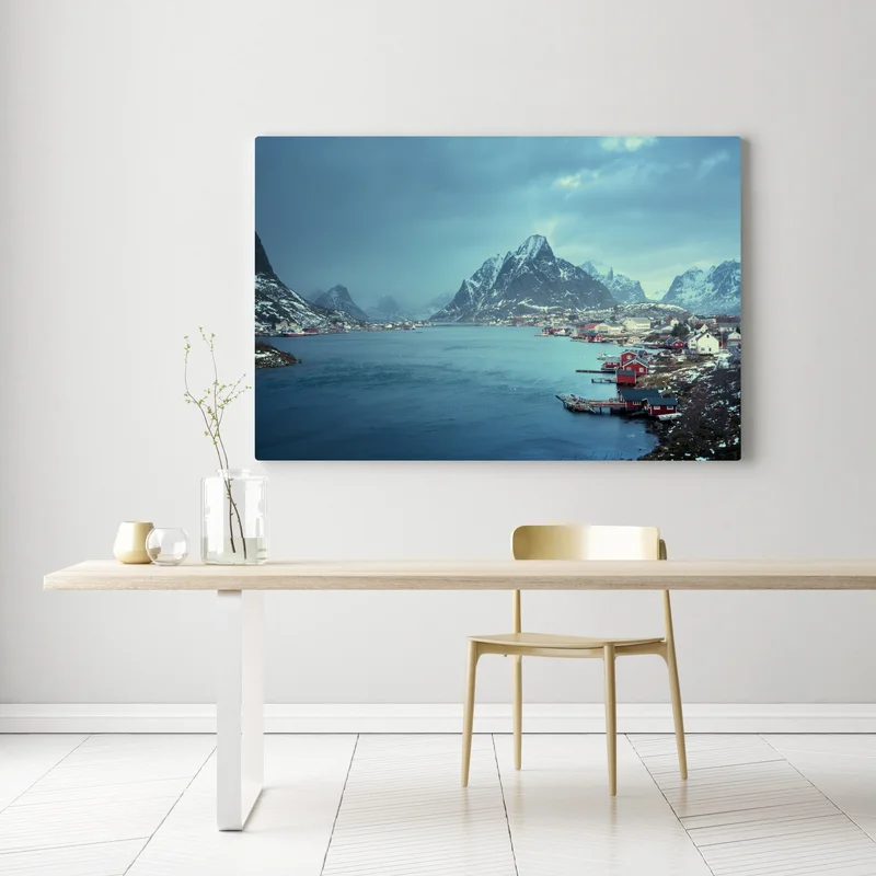 Leinwandbild Reine winterlicher fjord in den Lofoten Leinwandbild Reine winterlicher fjord in den Lofoten