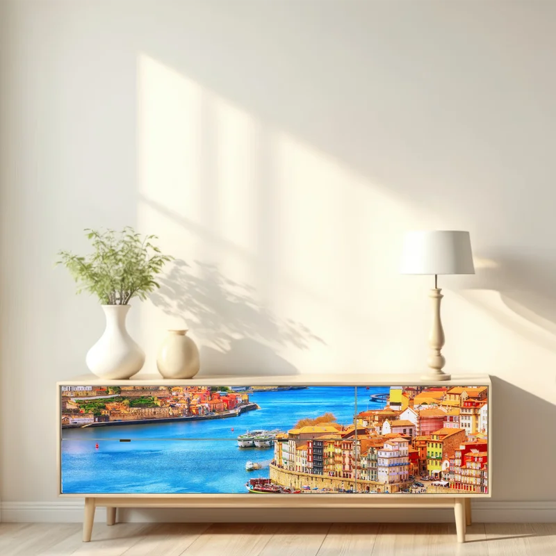 Repositionierbarer Aufkleber Porto uferpanorama