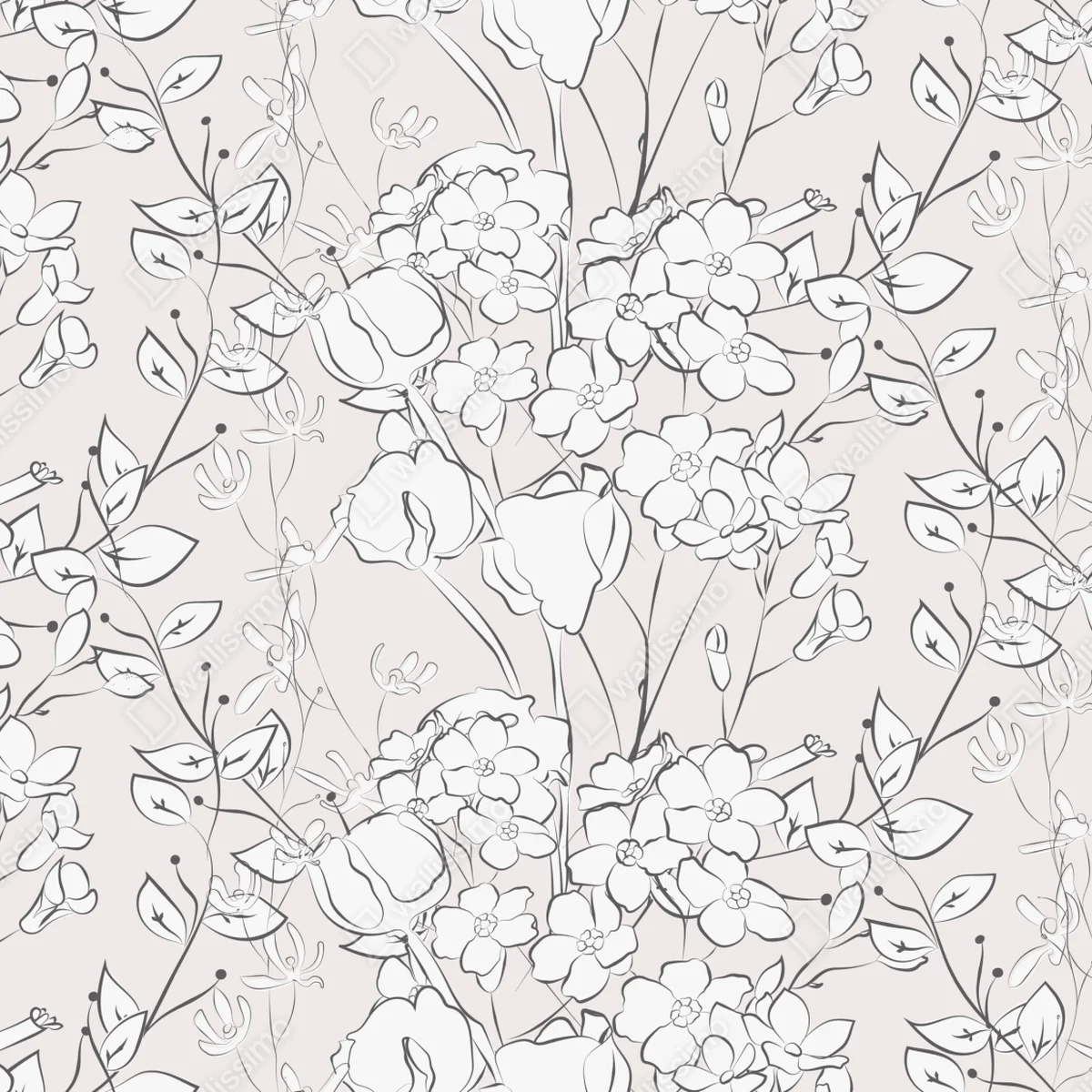 Türaufkleber zartes pastellblumenmuster Türaufkleber zartes pastellblumenmuster