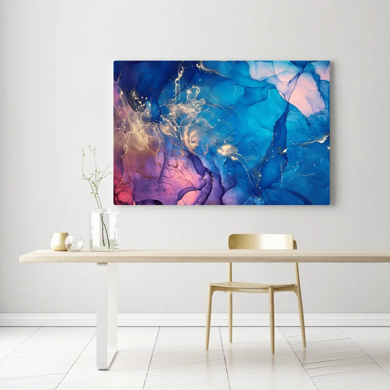 Leinwandbild blaue marmorierte alkoholtinten abstraktion Leinwandbild blaue marmorierte alkoholtinten abstraktion