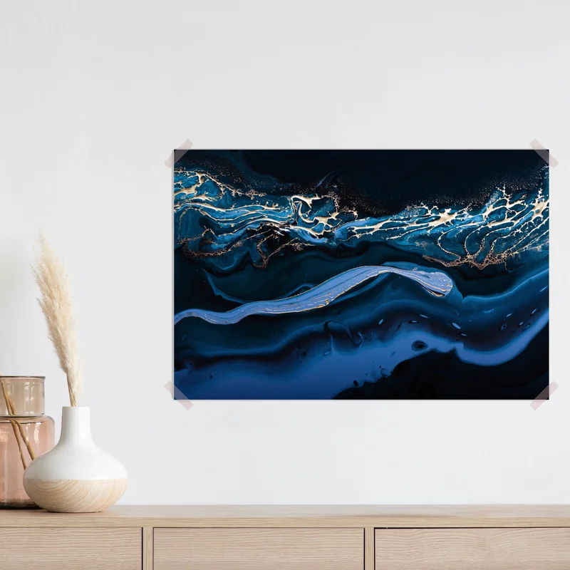 Poster marineblaue und goldene abstraktion Poster marineblaue und goldene abstraktion