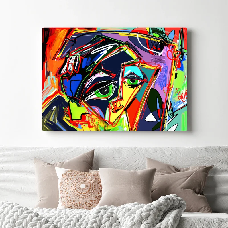 Leinwandbild farbenfrohes abstraktes gesichtsporträt Leinwandbild farbenfrohes abstraktes gesichtsporträt