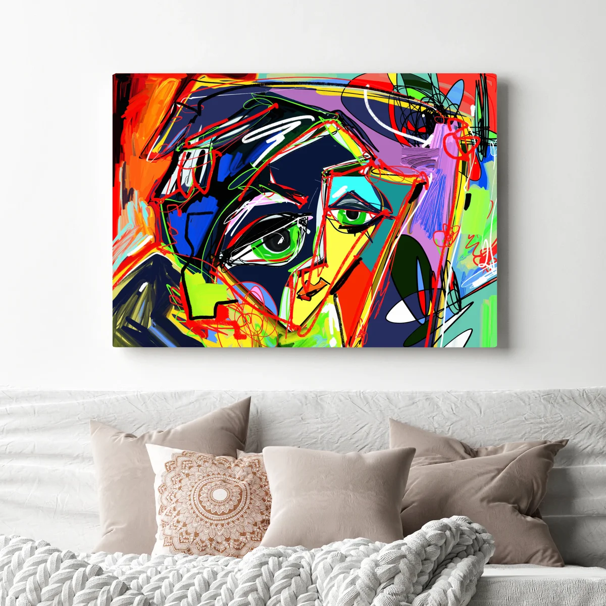 Leinwandbild farbenfrohes abstraktes gesichtsporträt Leinwandbild farbenfrohes abstraktes gesichtsporträt