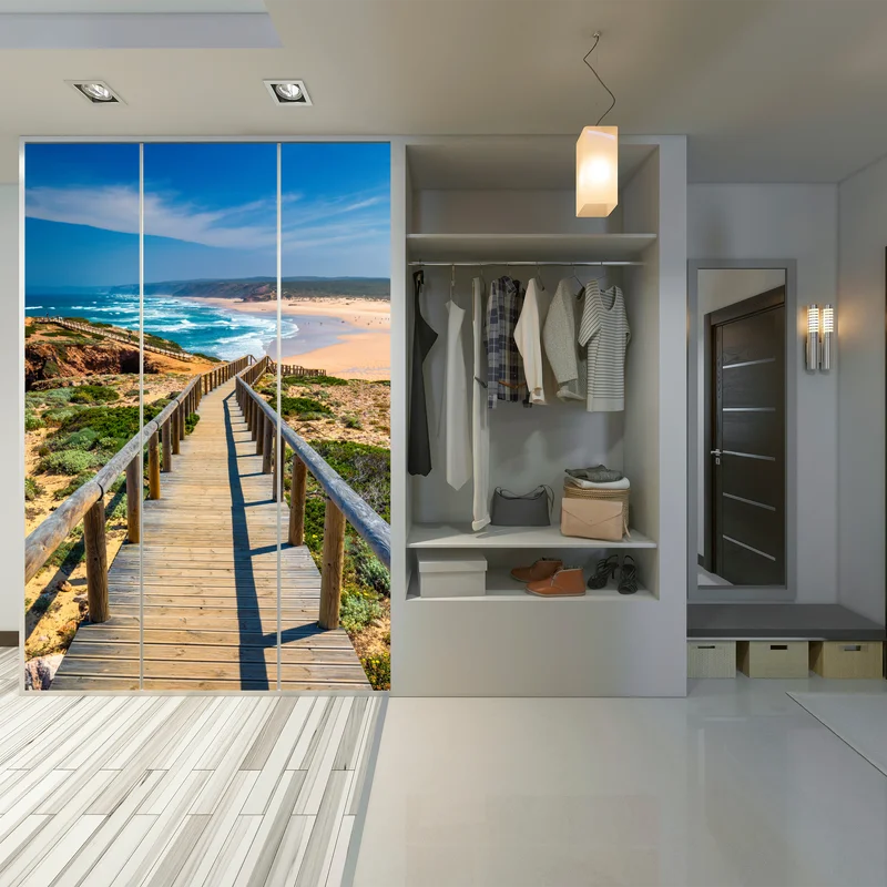 Schrankaufkleber holzsteg zur Praia da Bordeira