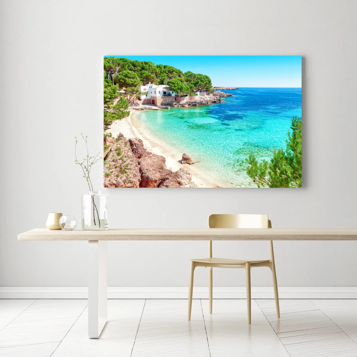 Leinwandbild ruhige bucht am Mittelmeer mit türkisfarbenem wasser Leinwandbild ruhige bucht am Mittelmeer mit türkisfarbenem wasser