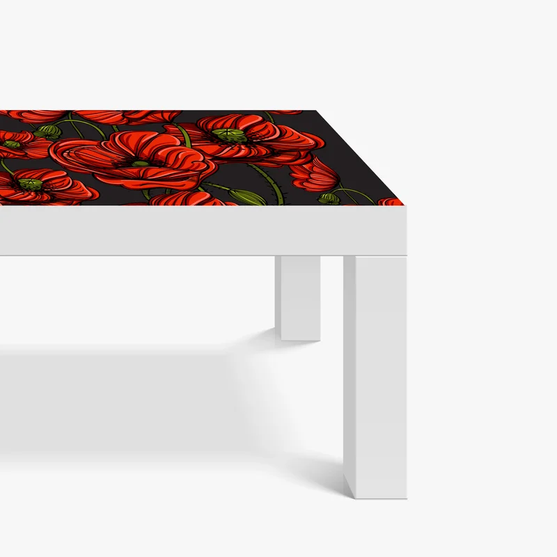 Tischaufkleber und Schreibtischaufkleber kräftige rote mohnblumen illustration