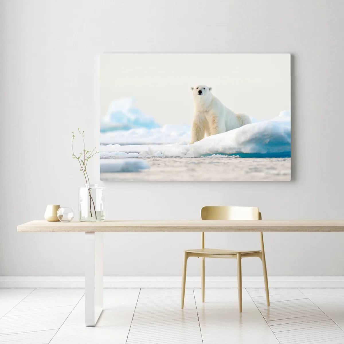 Leinwandbild eisbär auf eis in der Arktis, Svalbard Leinwandbild eisbär auf eis in der Arktis, Svalbard