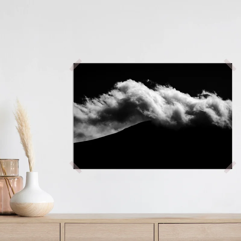 Poster dramatische wolkensilhouette über dem berg • Poster bei Wallnifity® Poster dramatische wolkensilhouette über dem berg • Poster bei Wallnifity®