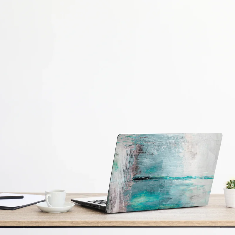 Laptop-Aufkleber ruhige türkise abstrakte meereslandschaft