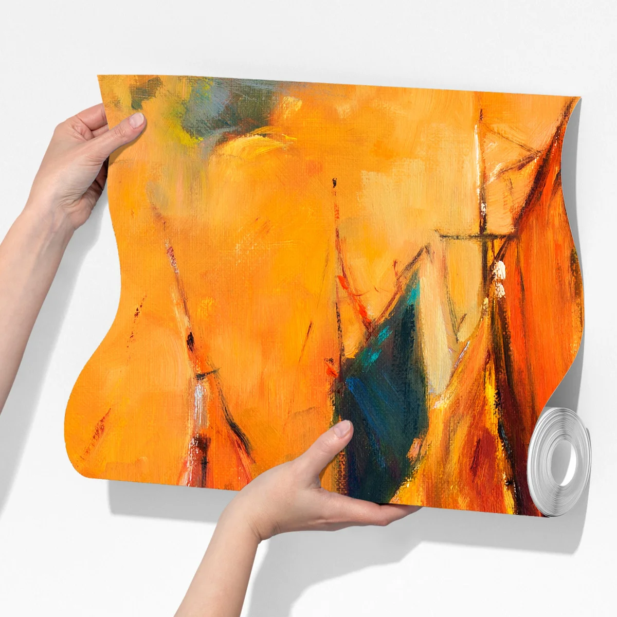 Fototapete goldener sonnenuntergang mit segelbooten Fototapete goldener sonnenuntergang mit segelbooten