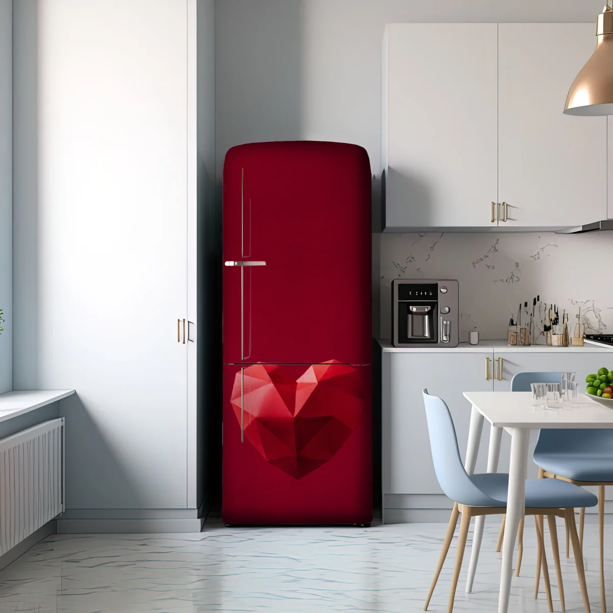Kühlschrankaufkleber geometrisches rotes papierherz Kühlschrankaufkleber geometrisches rotes papierherz