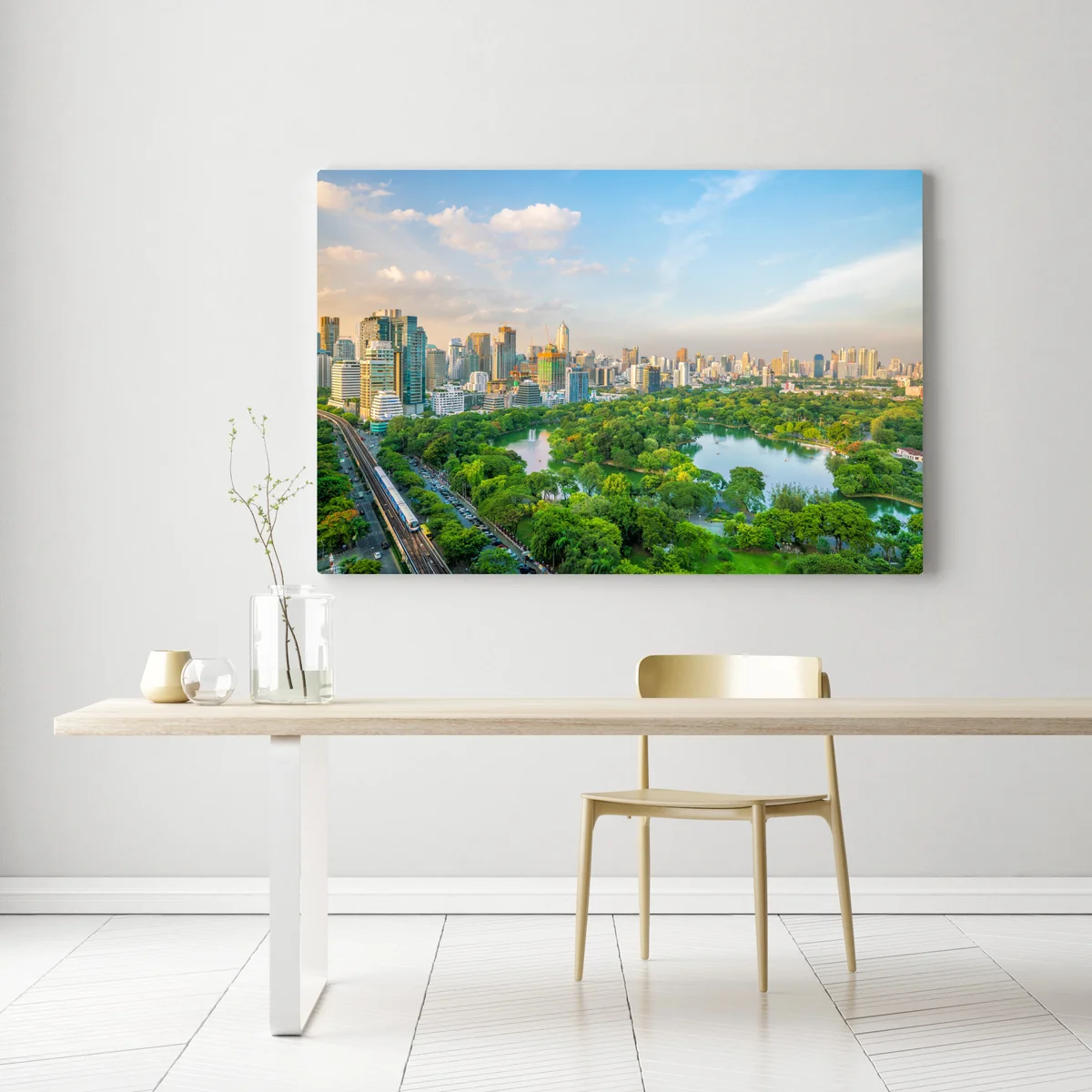 Leinwandbild Bangkok skyline über dem Lumpini Park Leinwandbild Bangkok skyline über dem Lumpini Park