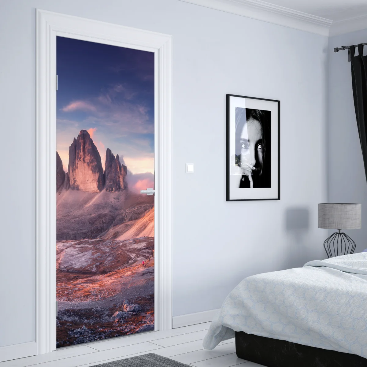 Türaufkleber sonnenaufgang über den gipfeln der Dolomiten Türaufkleber sonnenaufgang über den gipfeln der Dolomiten