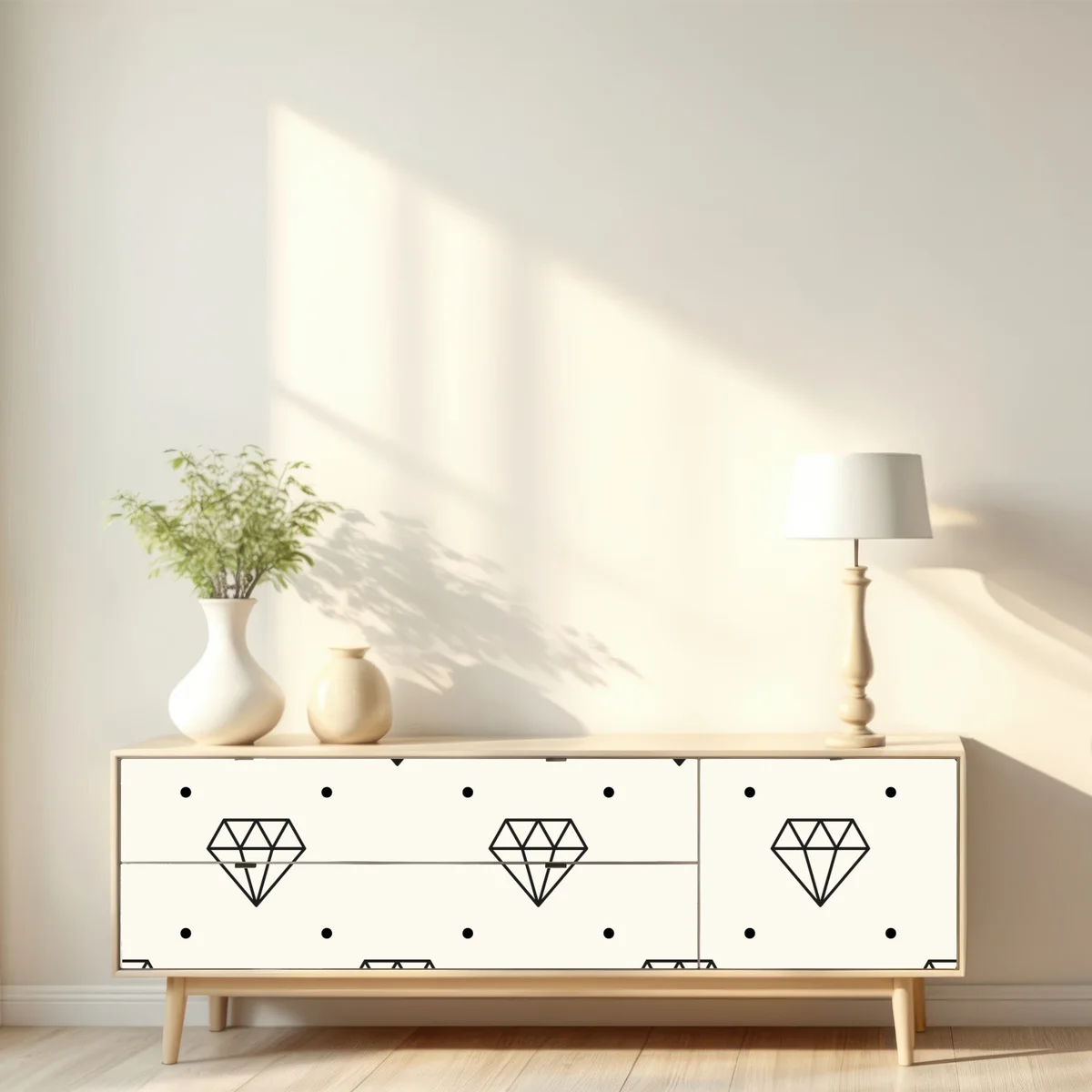 Repositionierbarer Aufkleber minimalistisches diamantenmuster mit punkten Repositionierbarer Aufkleber minimalistisches diamantenmuster mit punkten