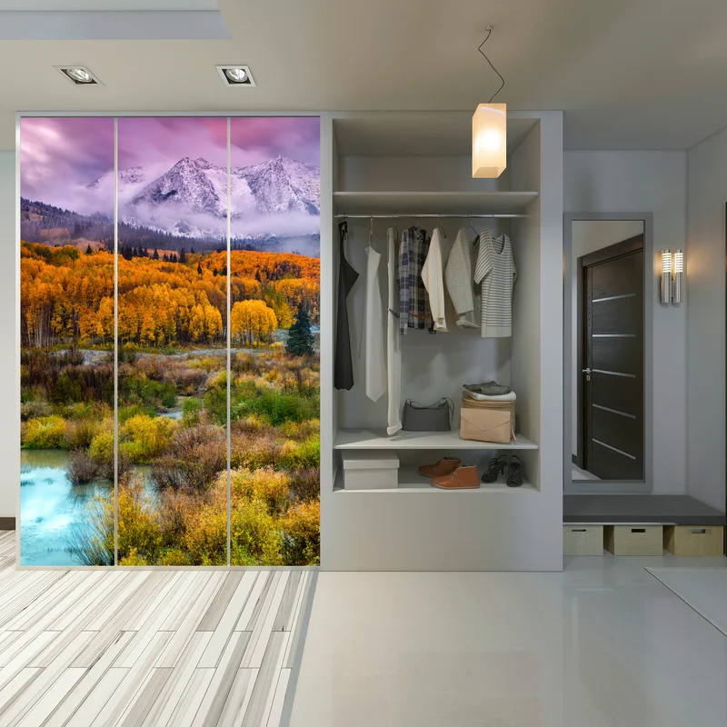 Schrankaufkleber rosafarbener sonnenaufgang über East Beckwith Mountain