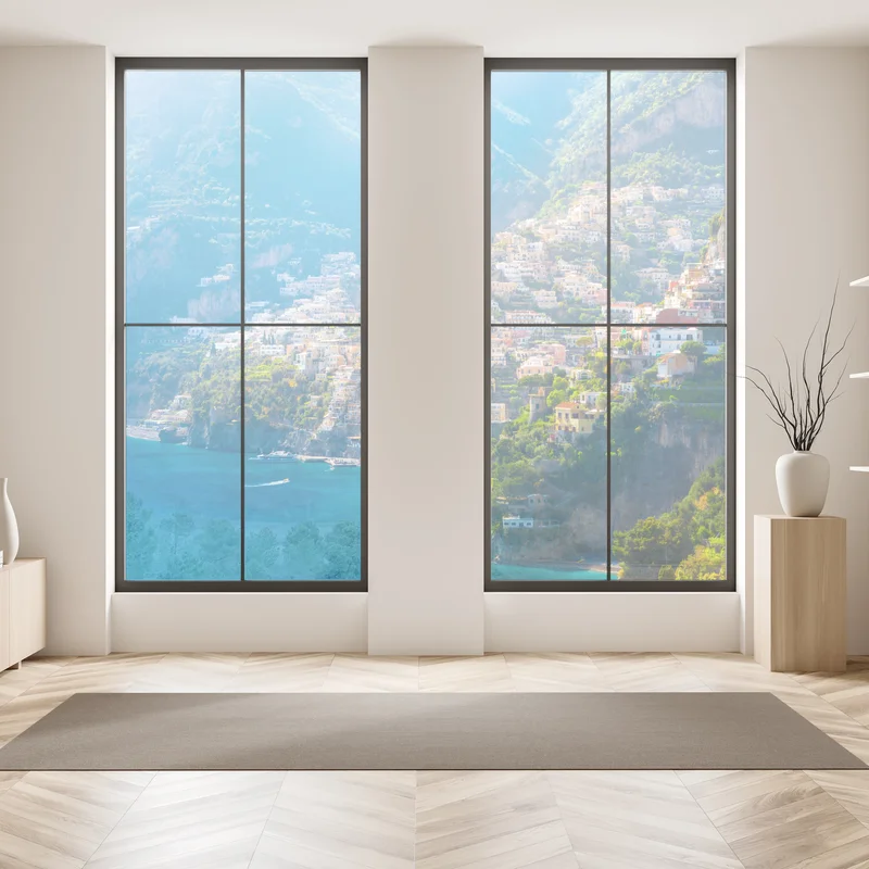 Fensteraufkleber Positano: buntes küstendorf an der Amalfiküste