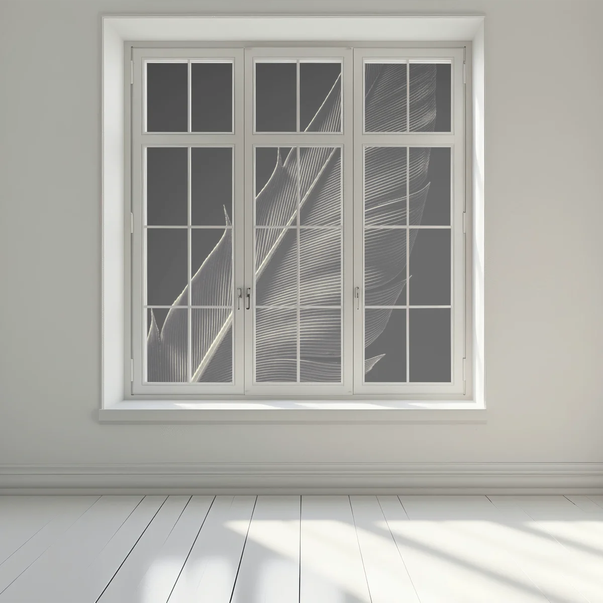 Fensteraufkleber zarte feder in makroaufnahme Fensteraufkleber zarte feder in makroaufnahme