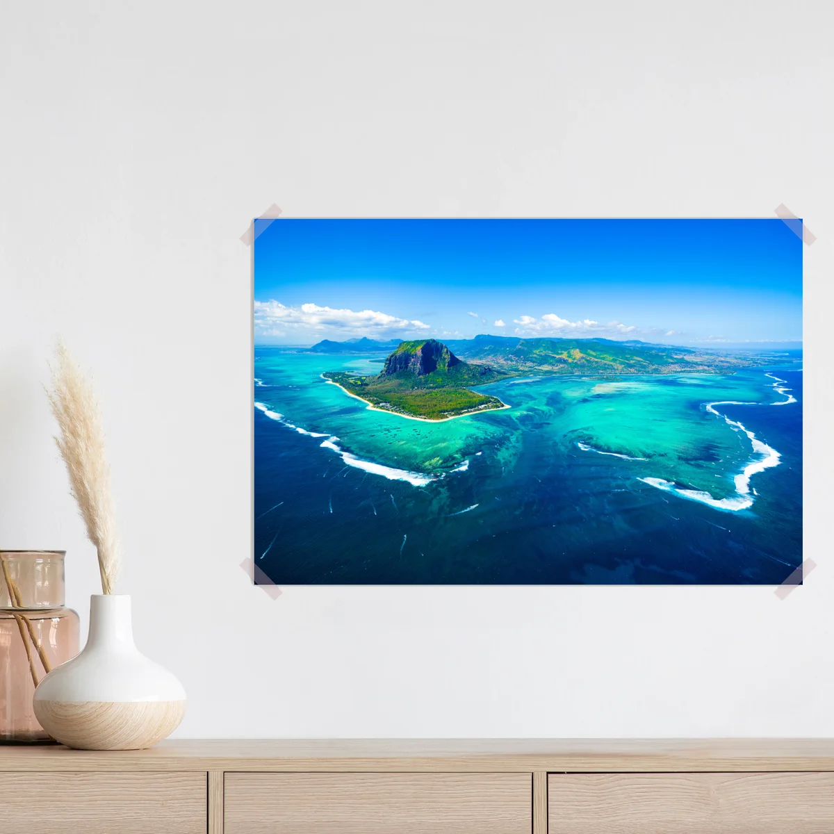 Poster panorama Le Morne über der lagune von Mauritius Poster panorama Le Morne über der lagune von Mauritius