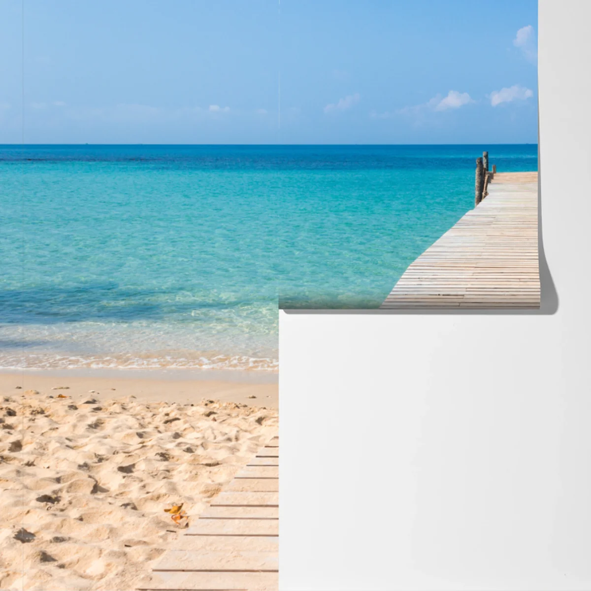 Fototapete hölzerner steg zum türkisfarbenen meer Fototapete hölzerner steg zum türkisfarbenen meer