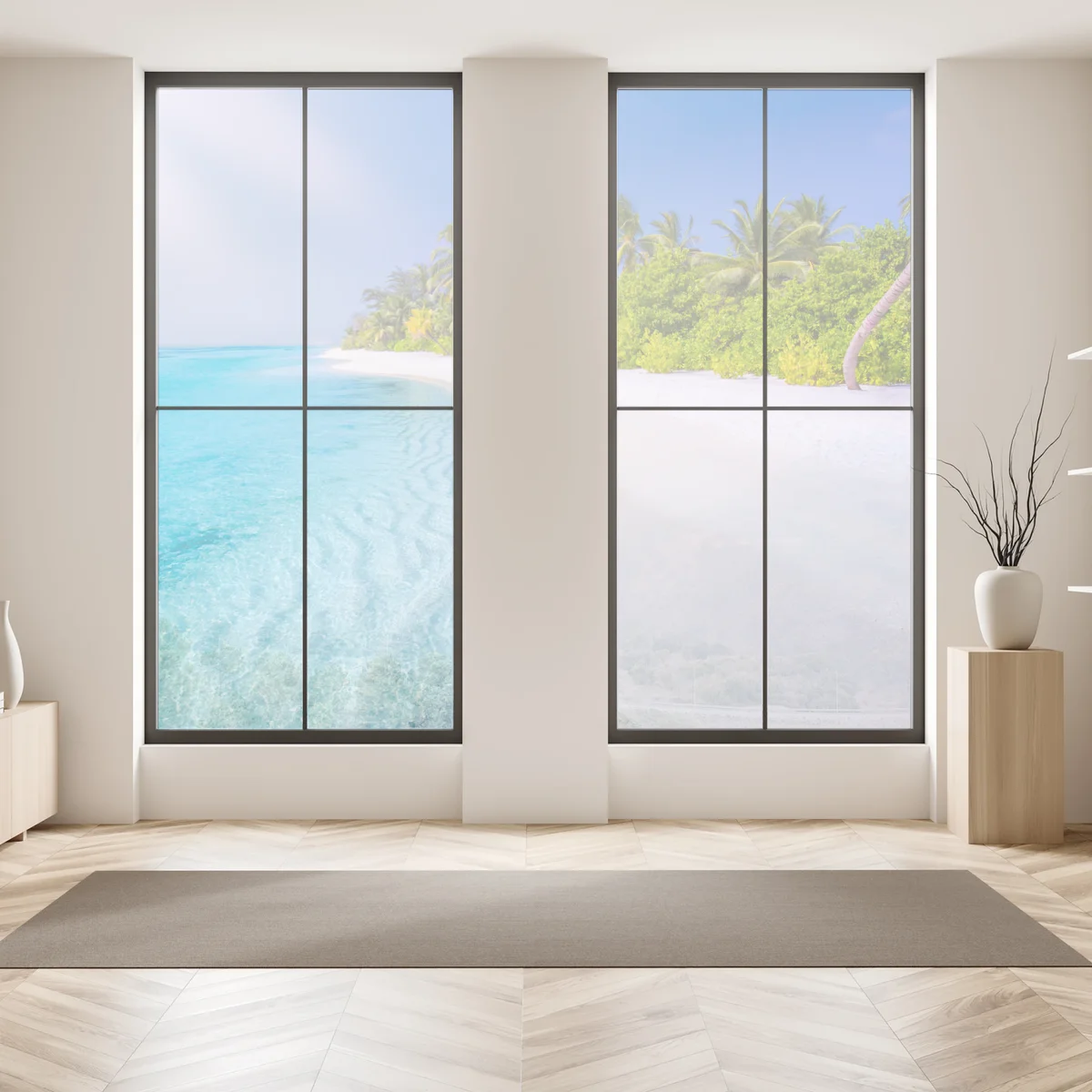 Fensteraufkleber tropischer türkisstrand Fensteraufkleber tropischer türkisstrand