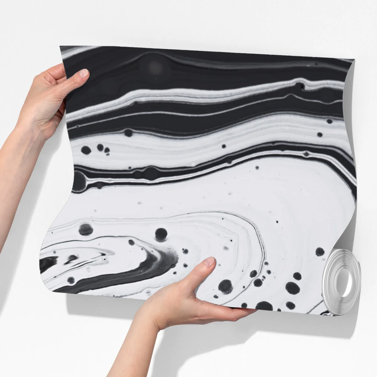 Fototapeta czarno-biała marmurowa abstrakcja Fototapeta czarno-biała marmurowa abstrakcja